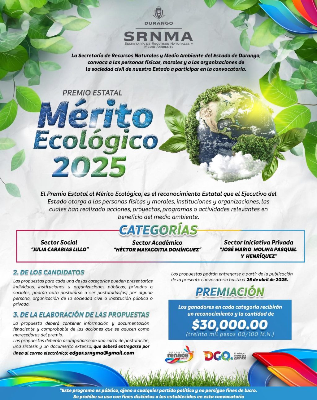 Premio Estatal – Mérito Ecológico 2025